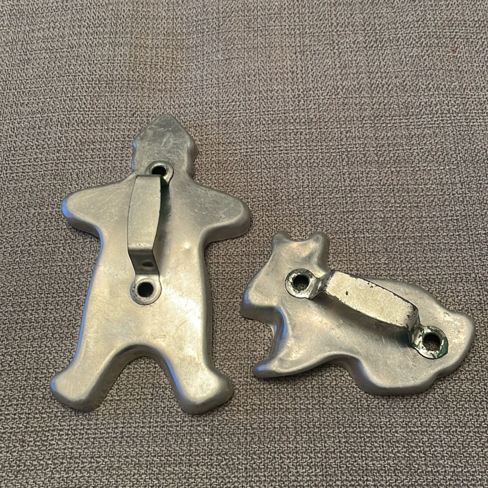Vintage Aluminum Cookie Cutters Gingerbread & Bunny Christmas & Easter
